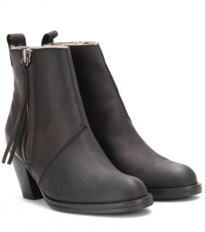 ACNE STUDIOS Pistol Short Shearling-Lined Leather Ankle Boots