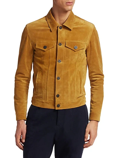 Shop Kent Curwen Proudlock Suede Jacket In Mustard