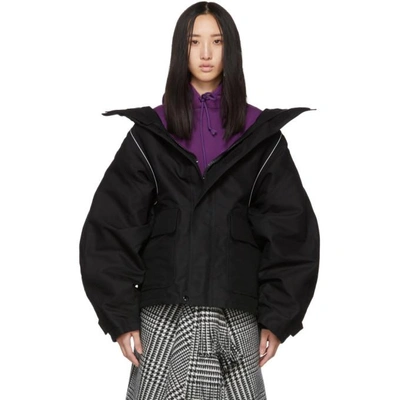 BALENCIAGA BALENCIAGA BLACK SWING PARKA JACKET