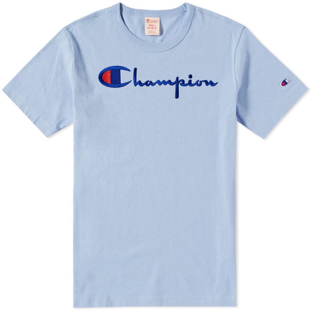 champion embroidered chest logo tee