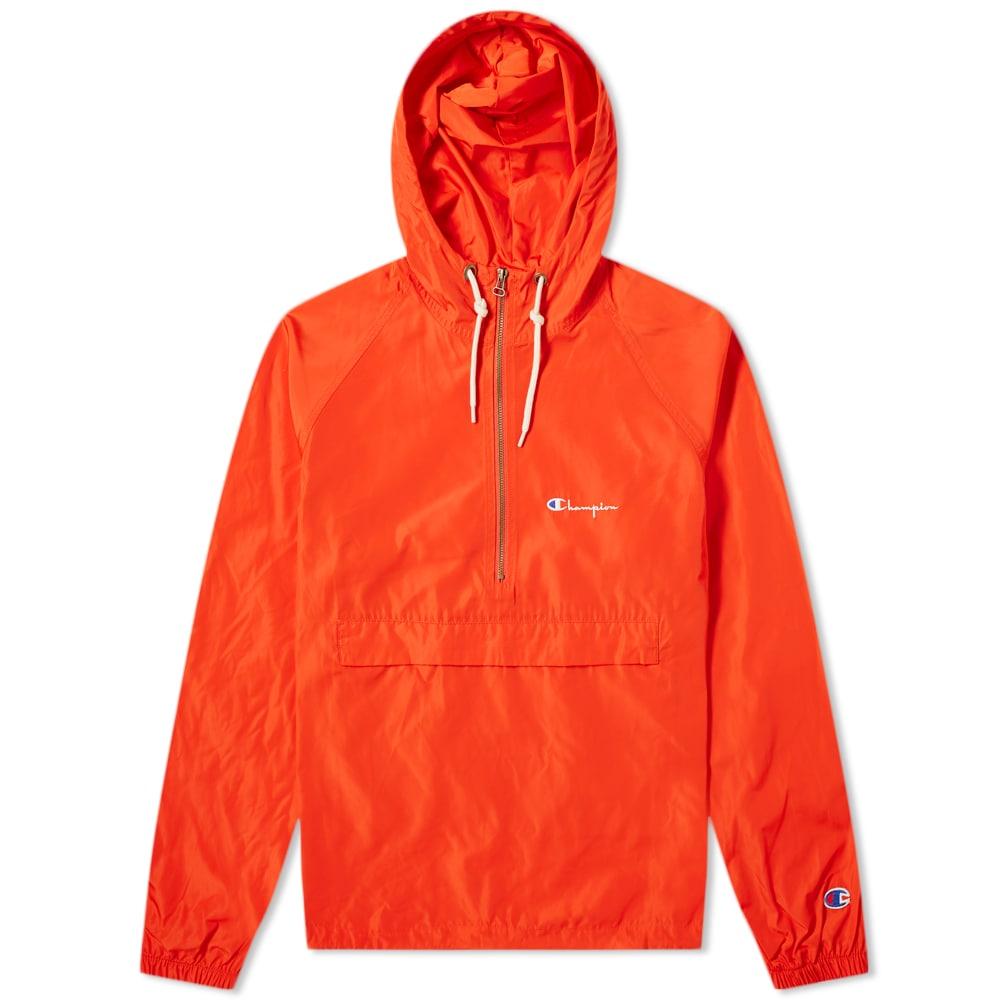 champion orange logo shell jacket