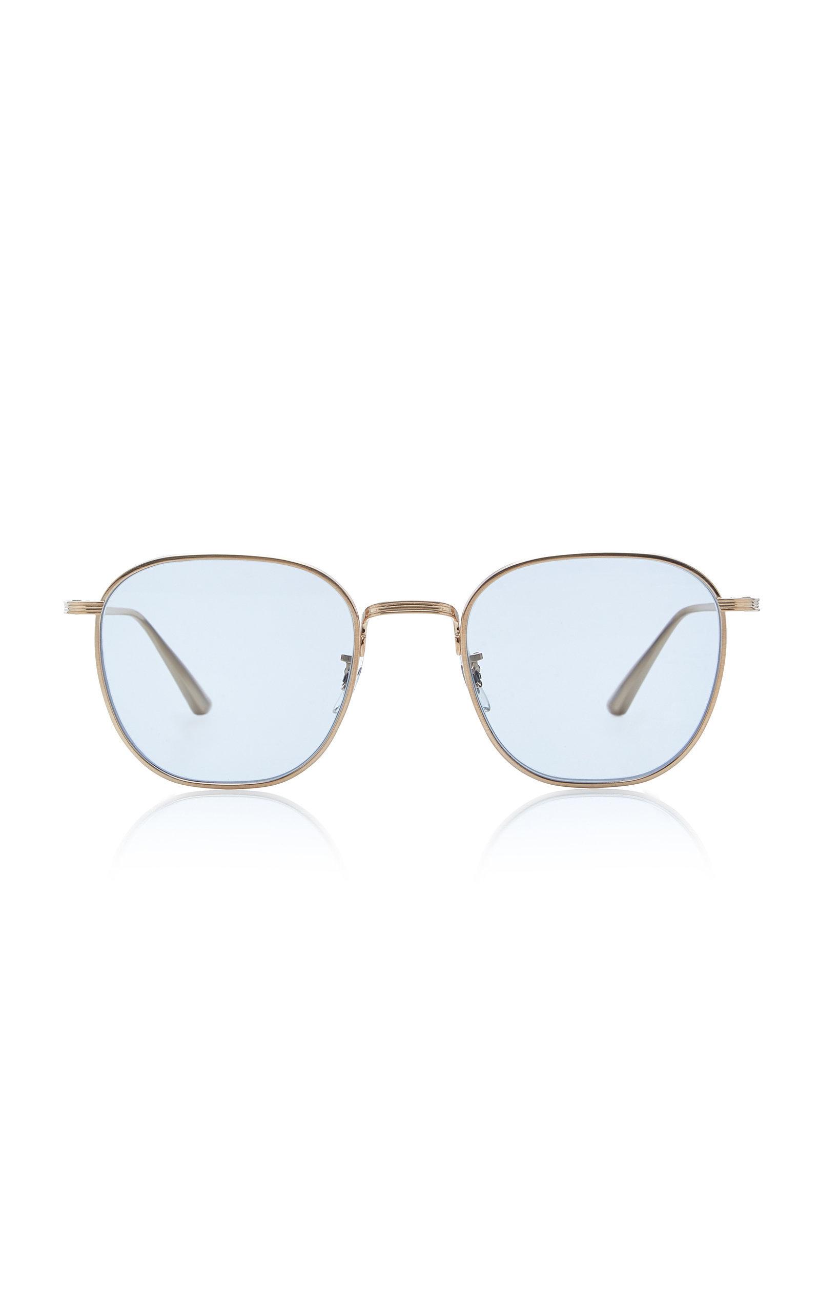 Shop Oliver Peoples Women's Board Meeting Square-frame Metal Sunglasses In  Blue