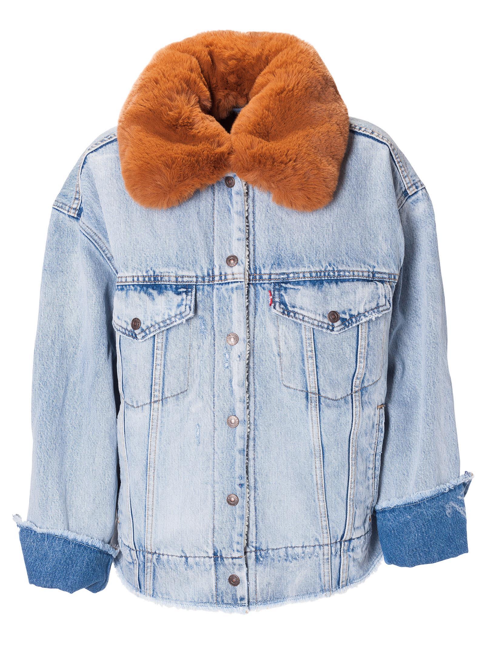 levis jean jacket with fur collar