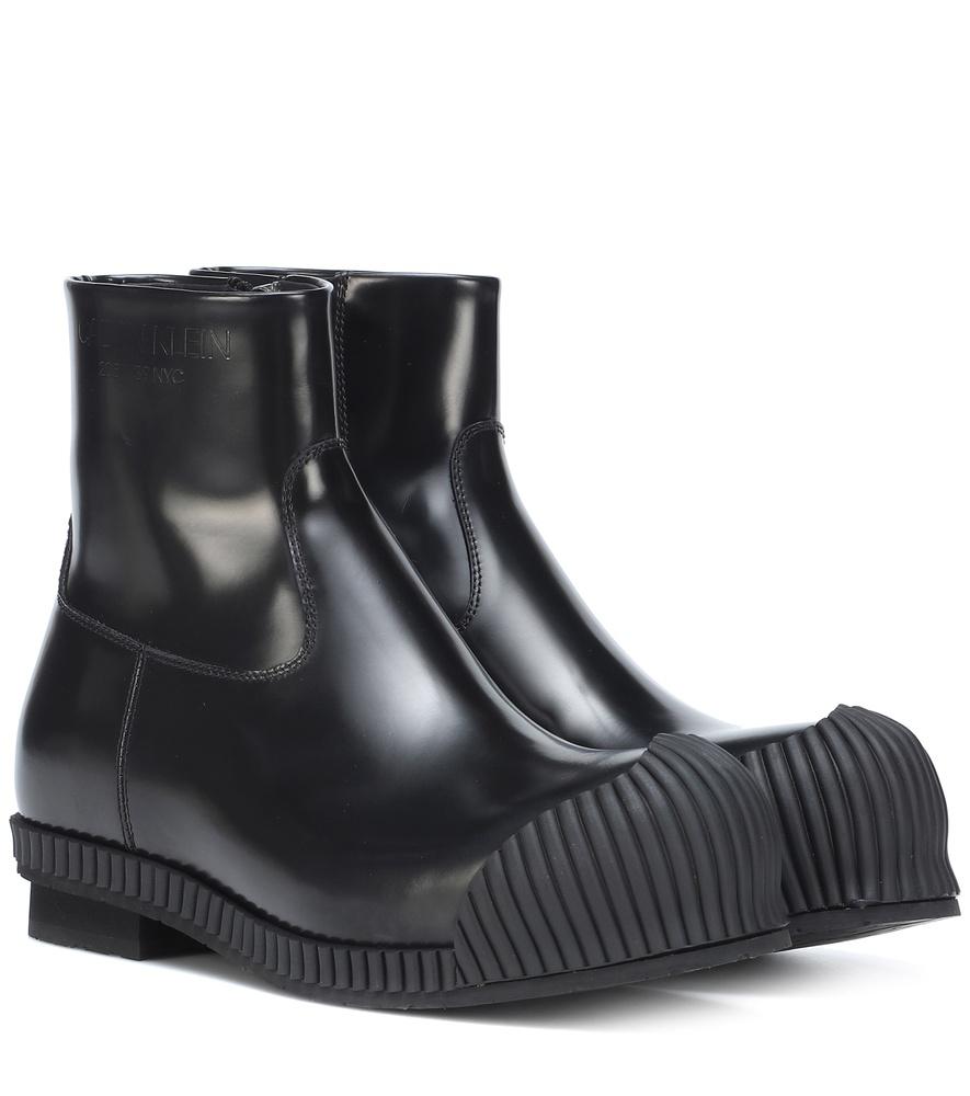 Shop Calvin Klein 205w39nyc Deicine Patent Leather Ankle Boots In Black