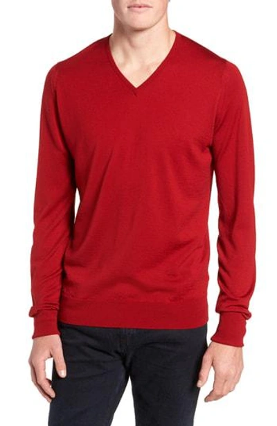 JOHN SMEDLEY 'BOBBY' EASY FIT V NECK WOOL SWEATER