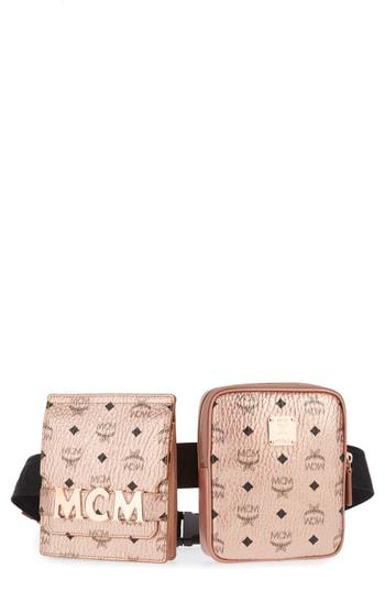 mcm champagne gold belt