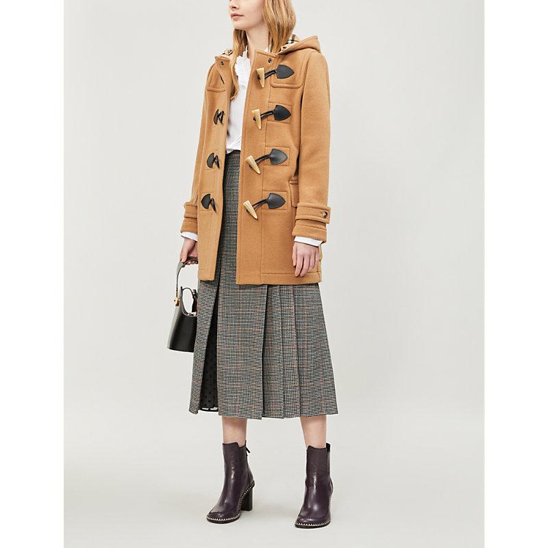 burberry wool blend duffle coat