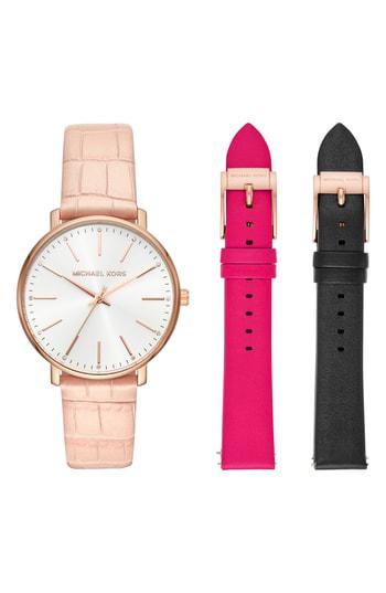 michael kors watch leather belt