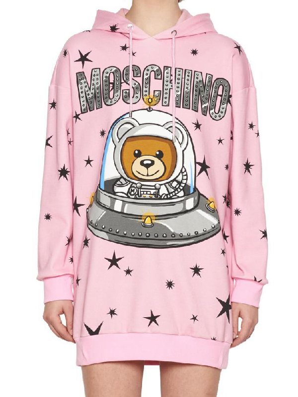 pink moschino hoodie