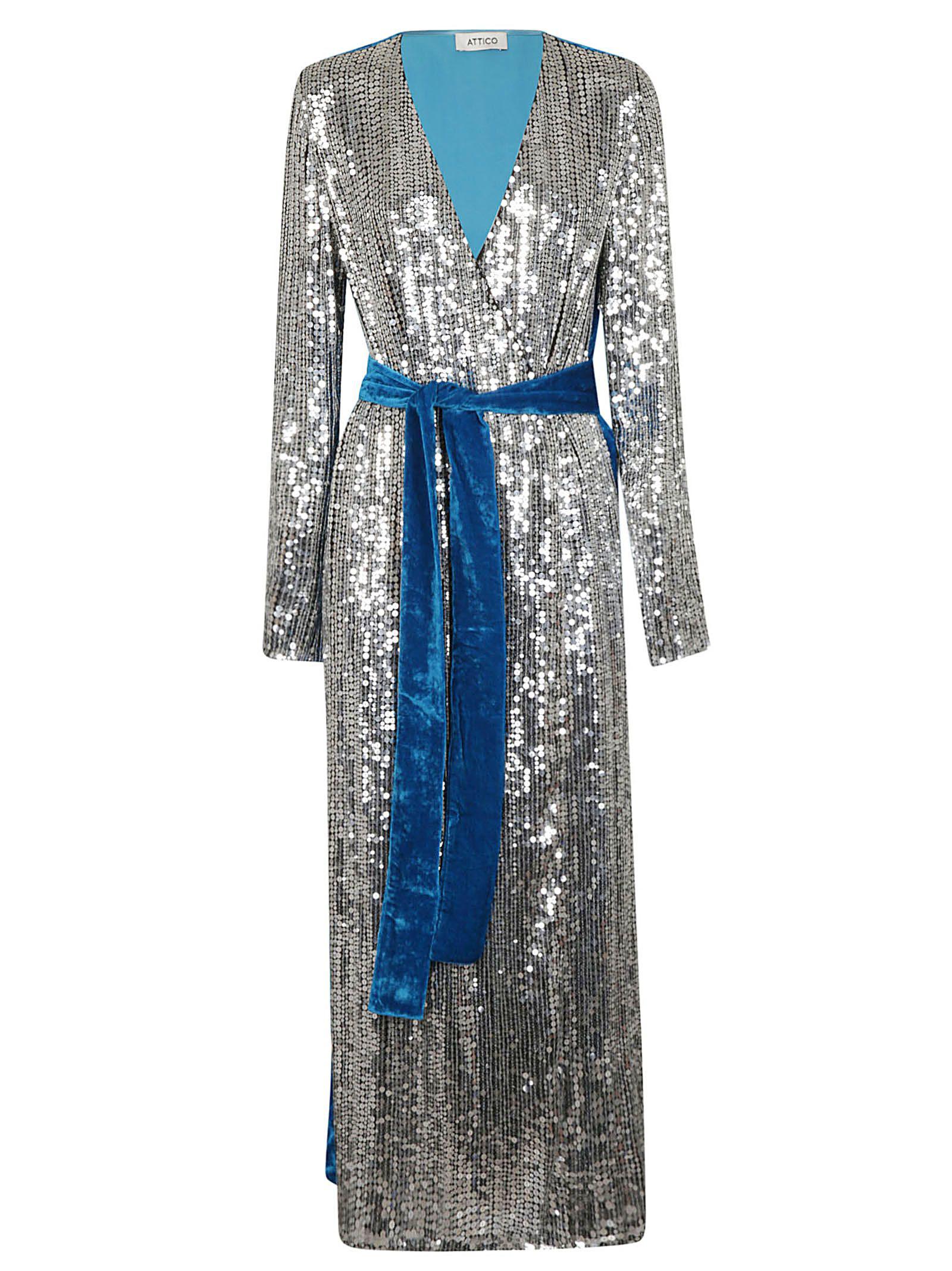 attico silver sequin dress