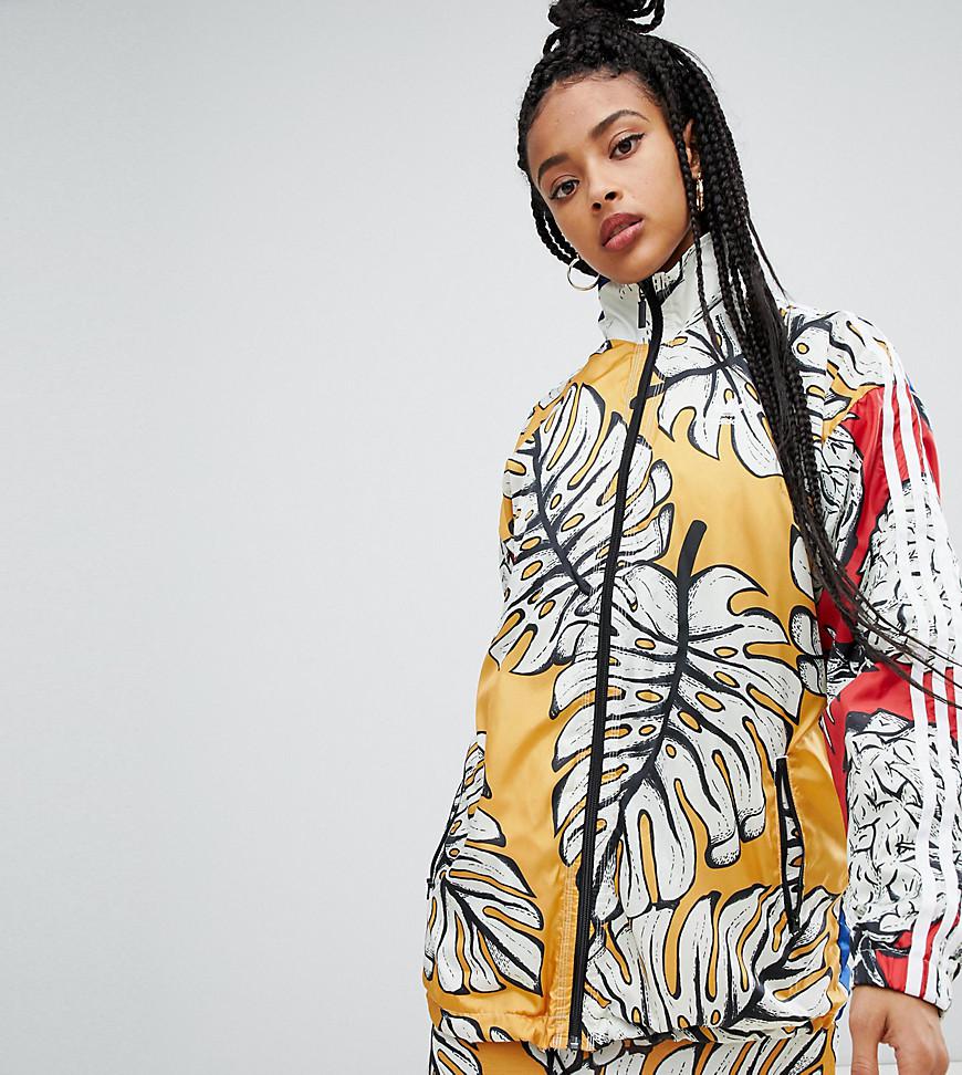 adidas x farm yellow palm windbreaker jacket