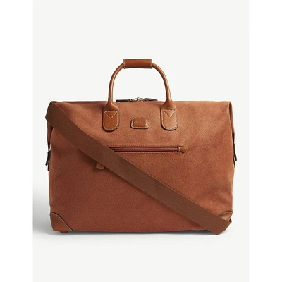 BRIC'S LOGO EMBOSSED FAUX-SUEDE HOLDALL