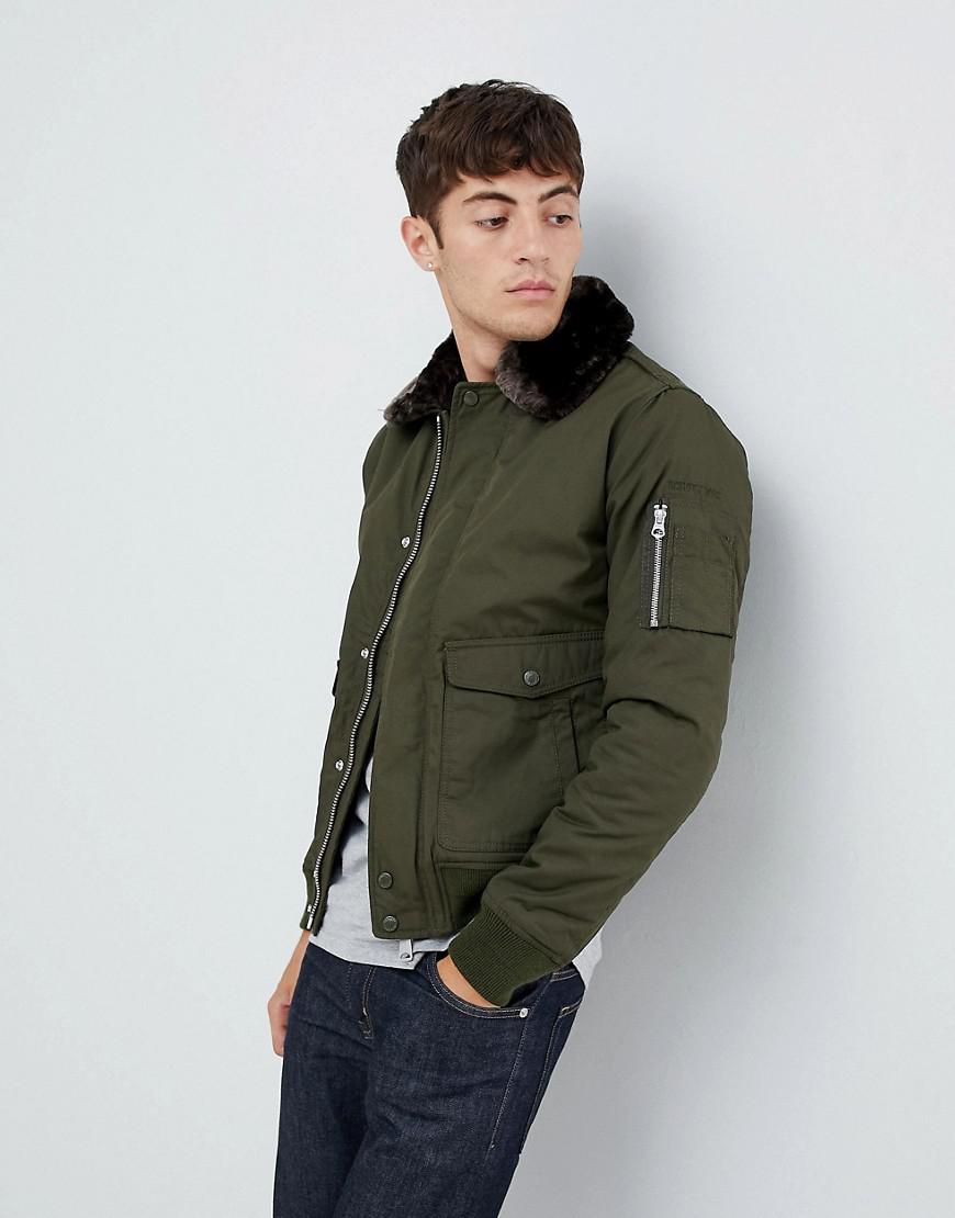 schott puffer jacket detachable hood