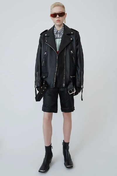 Acne myrtle leather jacket best sale