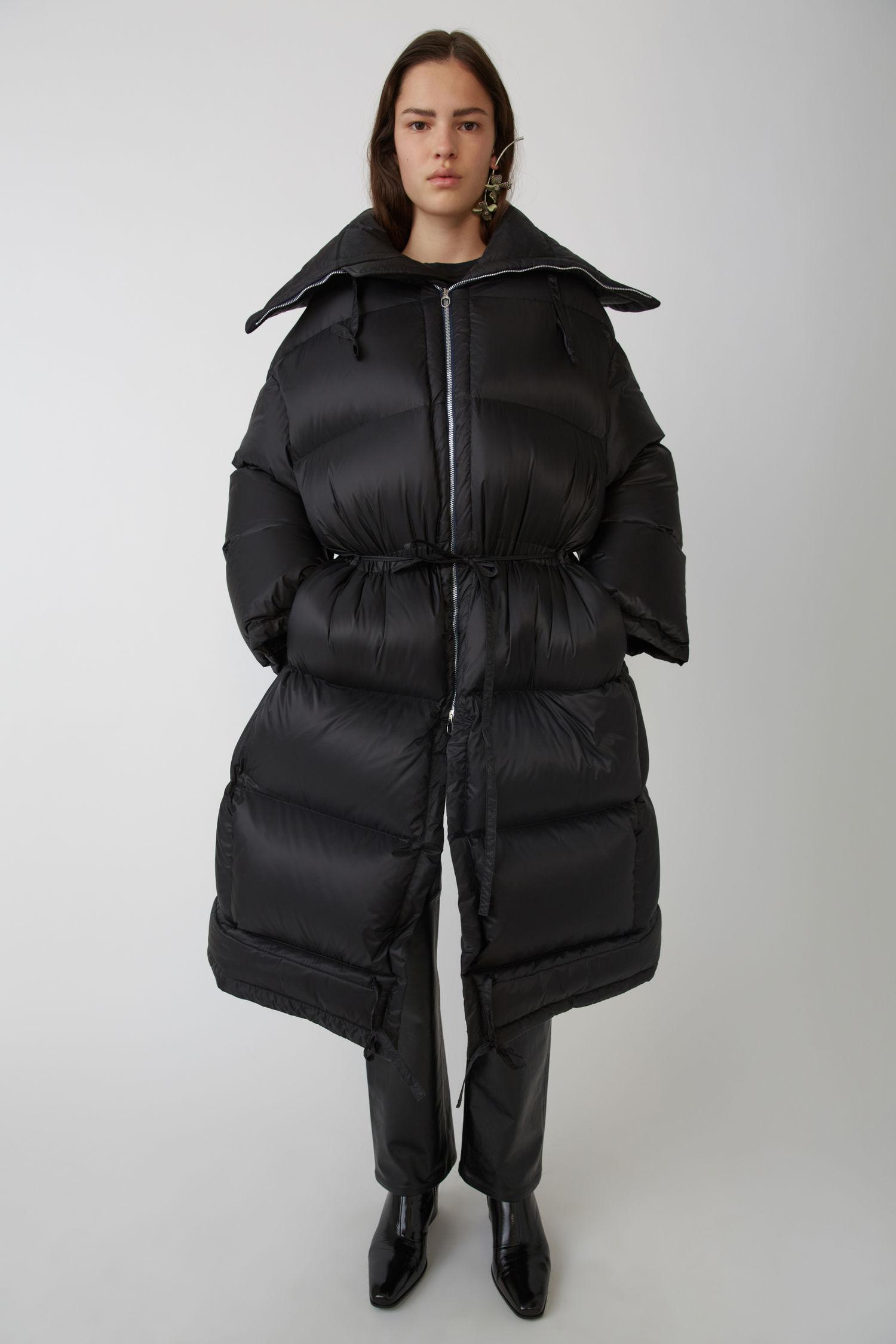 Acne studios down hot sale filled coat black