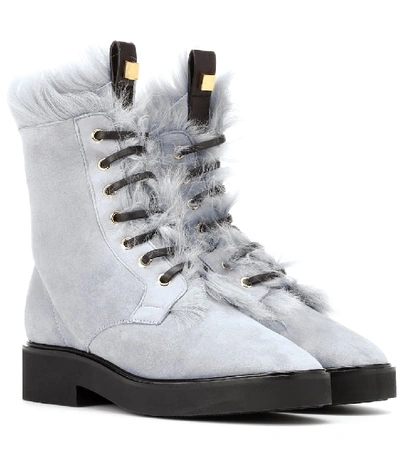 Shop Stuart Weitzman Jissika Suede Ankle Boots In Blue