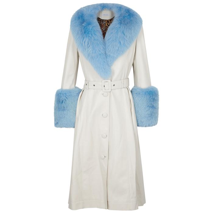 saks potts blue fur coat