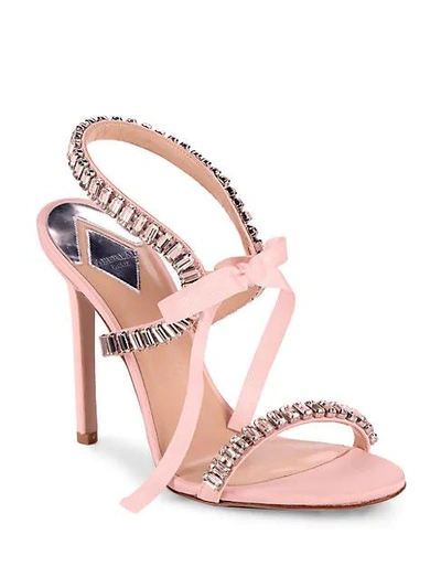 Shop Aperlai Inagua Embellished Tie Sandals In Pink