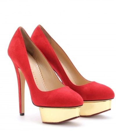 CHARLOTTE OLYMPIA Dolly Suede Platform Pumps