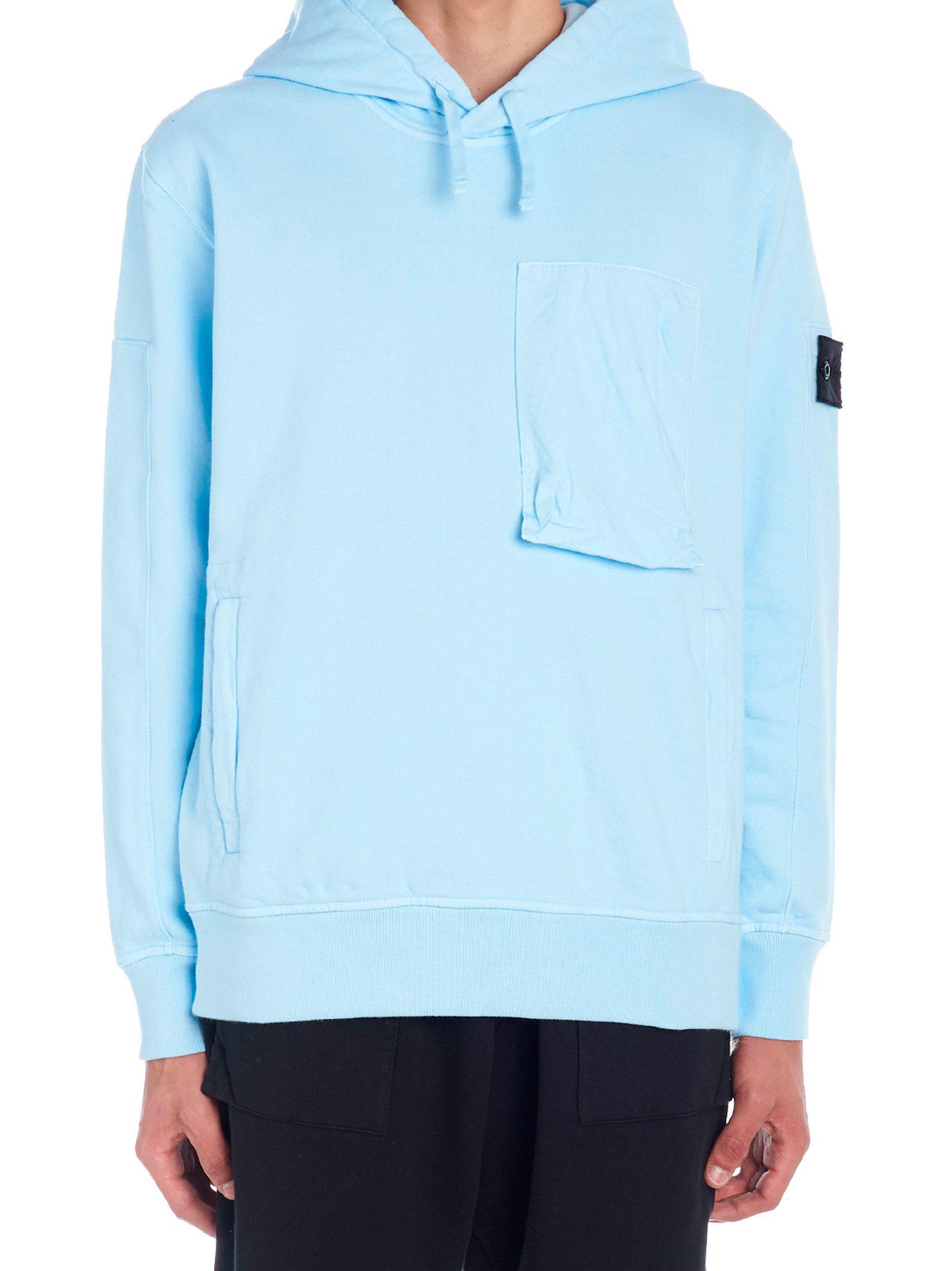 baby blue stone island hoodie