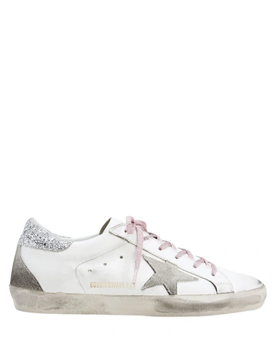 GOLDEN GOOSE Superstar Pink Glitter Laces Low-Top Sneakers