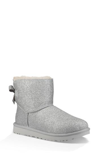 ugg mini bailey bow sparkle silver