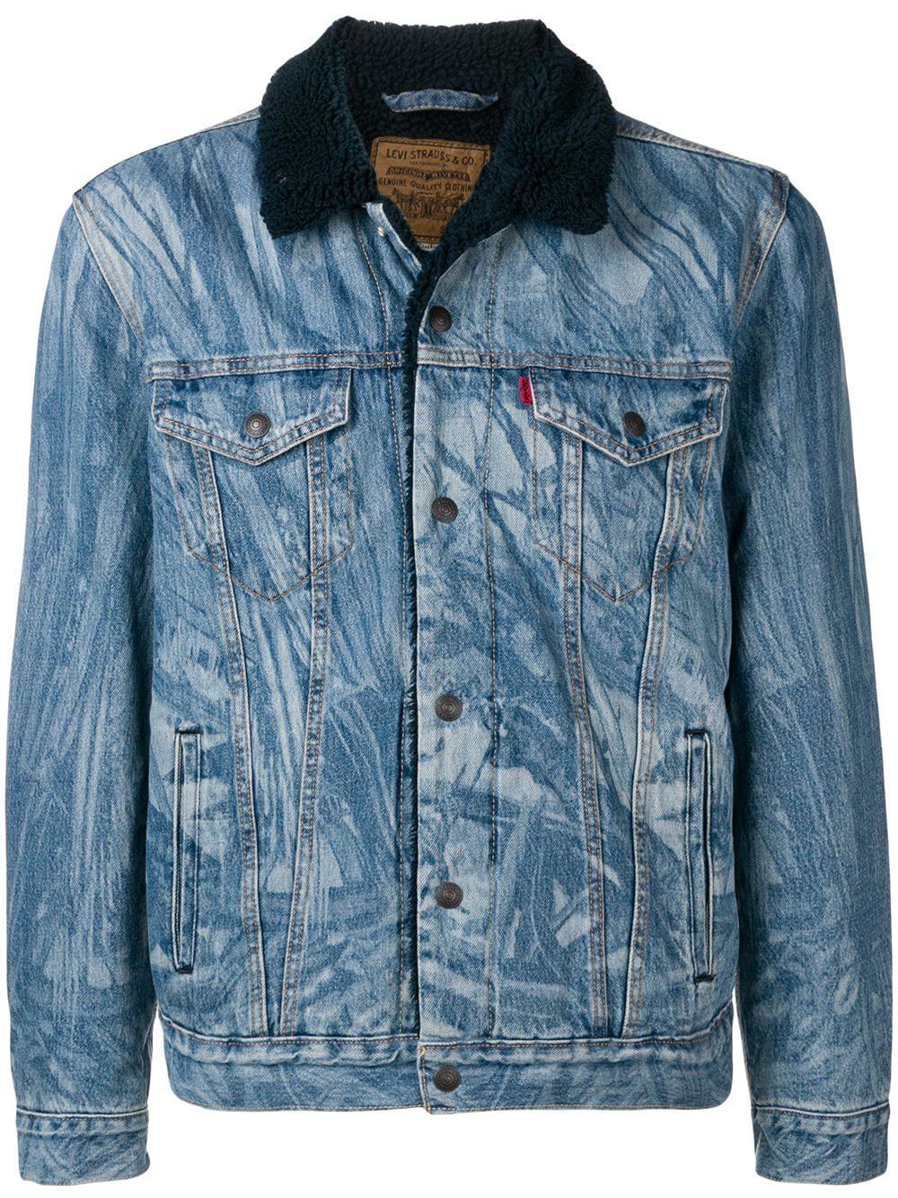 levi sheepskin denim jacket