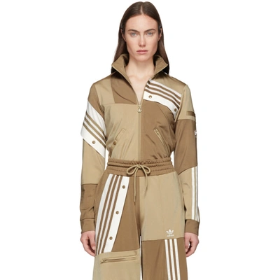 Shop Adidas Originals By Danielle Cathari Beige Deconstructed Track Jacket In Khaki cardb