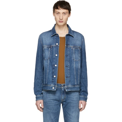 Shop Acne Studios Blue Bla Konst Denim Mid Pass Jacket In Mid Blue