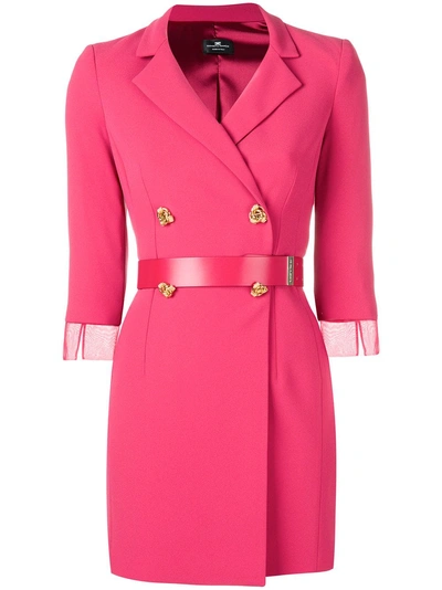 Elisabetta Franchi Double Breasted Blazer Dress - Pink