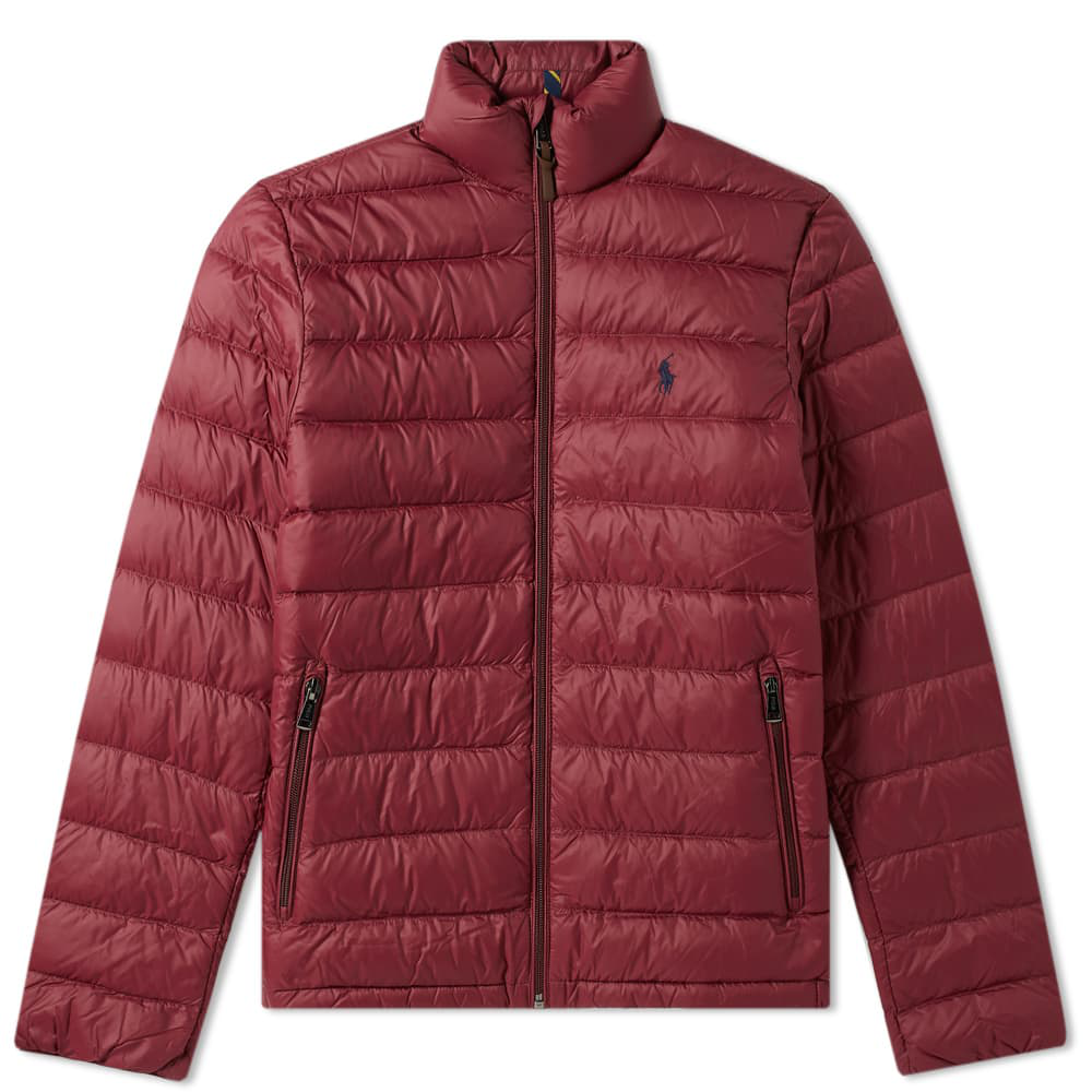 burgundy polo jacket