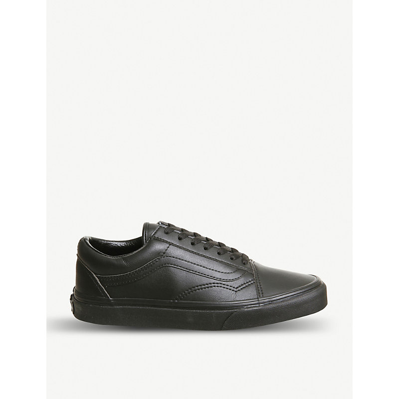 vans old skool trainers black black mono leather