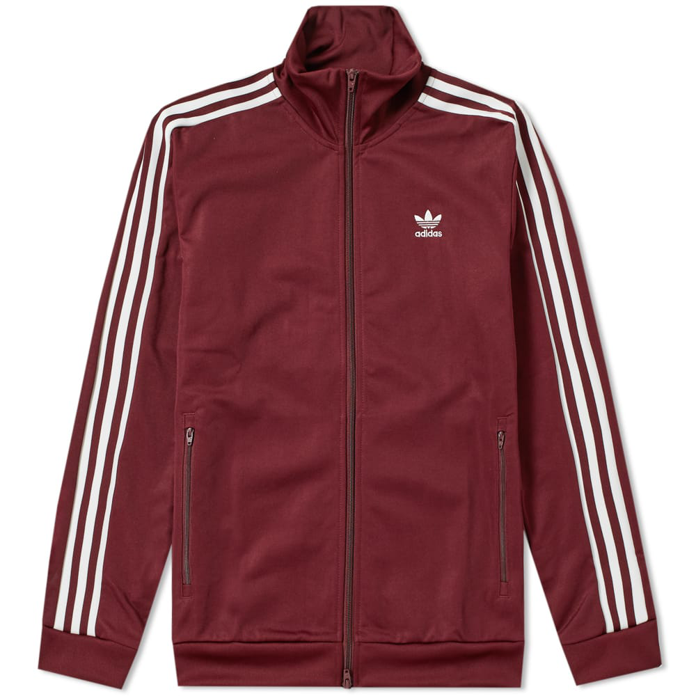 adidas track top burgundy