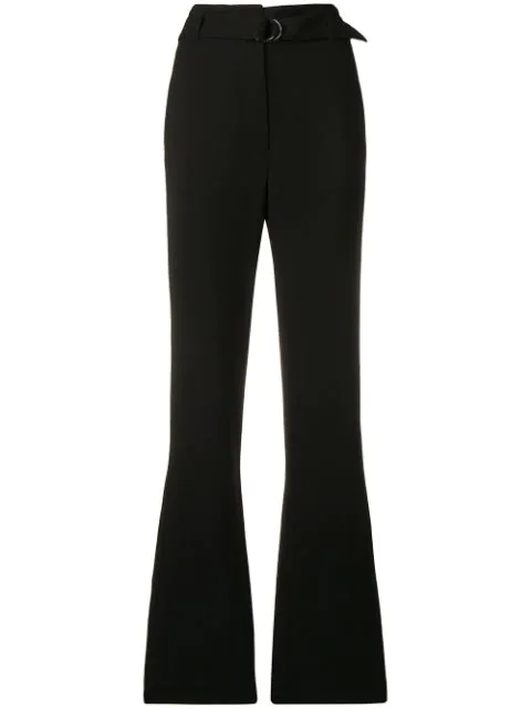 flared trousers with belt loops