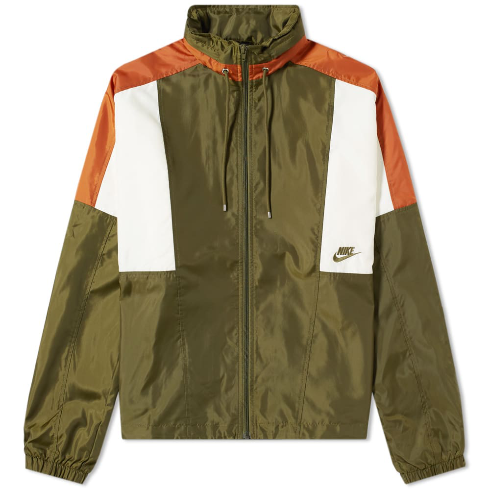 olive green nike windbreaker