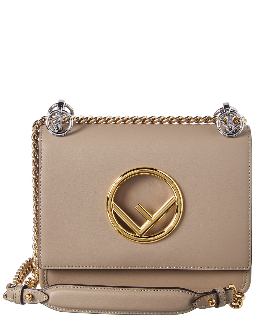 fendi kan i small leather shoulder bag