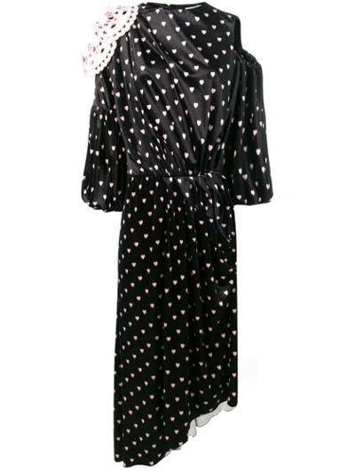 VIVETTA VIVETTA HEART PRINTED DRESS - BLACK