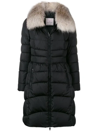 MONCLER HIRONDELLE イロンデール　フォックスファー付き Moncler Hirondelle Padded Coat In Black