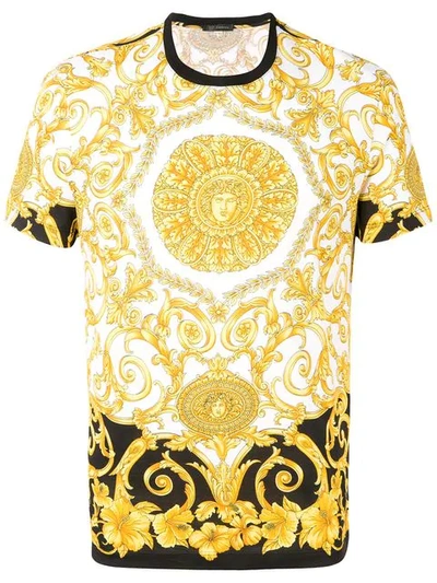 Versace Baroque Print T In Yellow