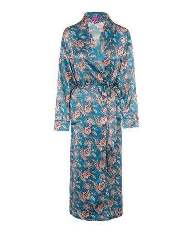 LIBERTY LONDON WOMEN'S LEONTINE SILK SATIN LONG ROBE