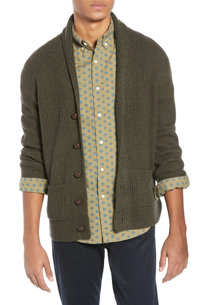 JCREW RUGGED MERINO WOOL BLEND SHAWL COLLAR CARDIGAN SWEATER