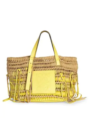 loewe woven leather bag