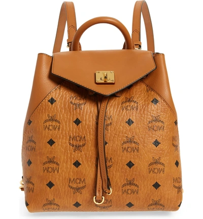 essential mini crossbody backpack in visetos MCM Grey Leather Small | myGemma | JP scaled down MCM Calfskin Essential Visetos Small