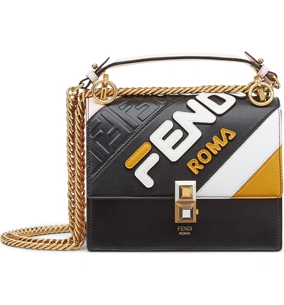 Fendi X Fila Small Kan I Mania Logo Shoulder Bag - Black In Nero