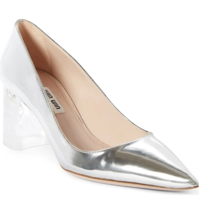 Miu miu clear store heel pump