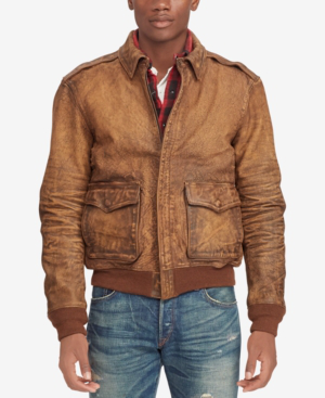macy's ralph lauren leather jacket