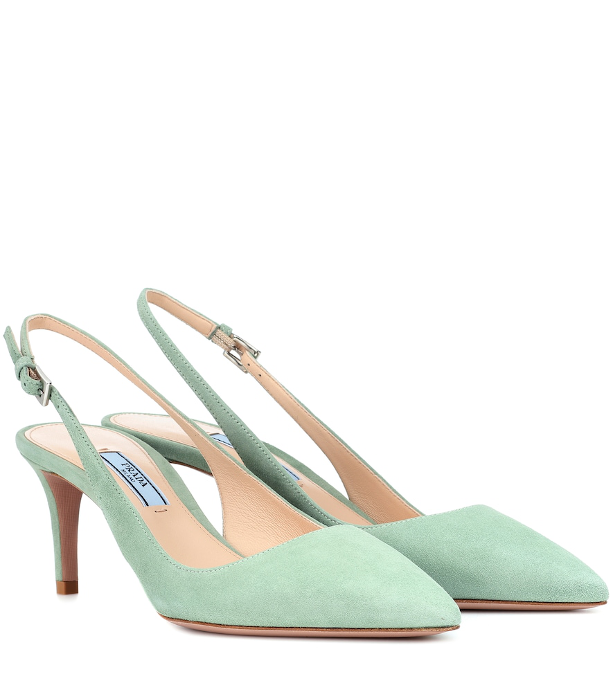 green slingback pumps