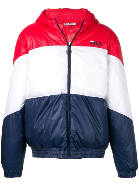 fila padded jacket with buckle fastening and chest logo