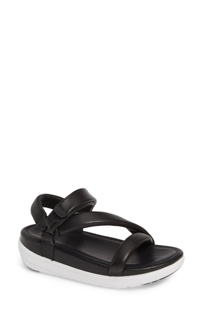 Shop Fitflop Loosh Luxe Z strap Sandal In Black Leather