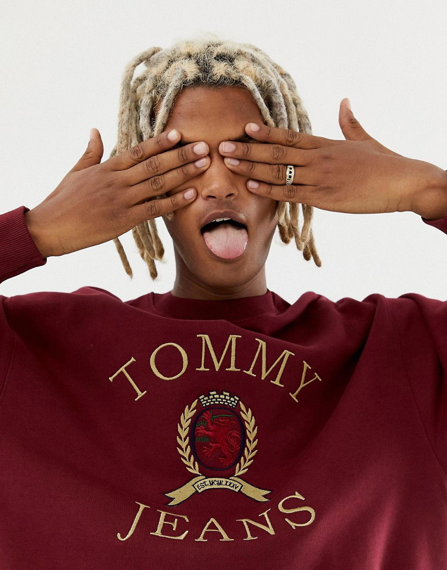 tommy jeans crew crest sweater